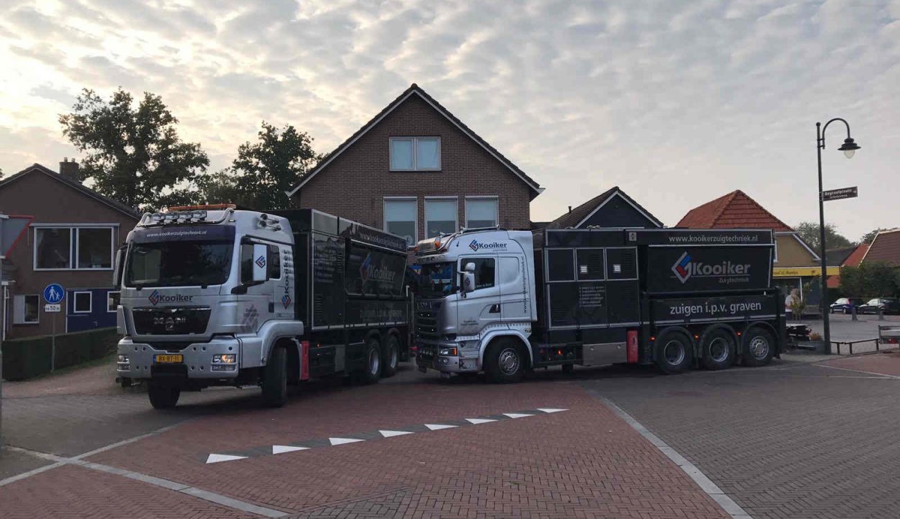 Zand wegzuigen voor aanleg betonvloer Rouveen