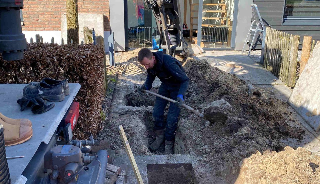 Voorbereiding aanleg drainage