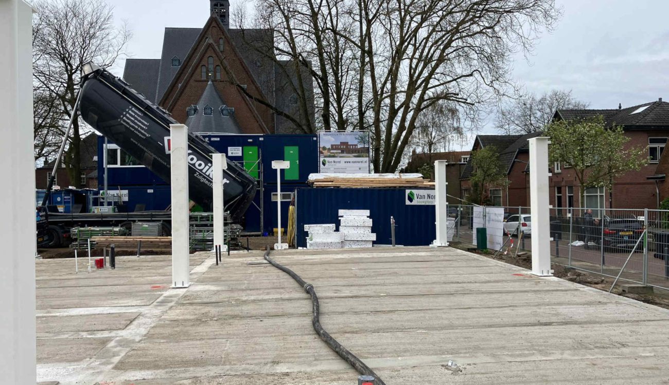 Zandblazen op bouw in Hilversum