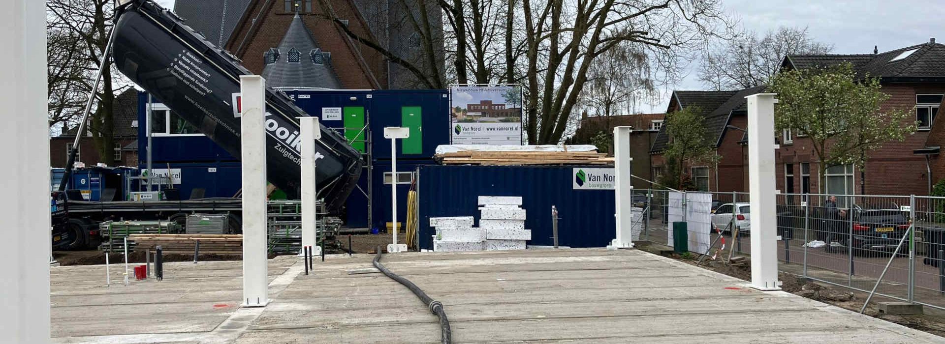 Zandblazen op bouw in Hilversum