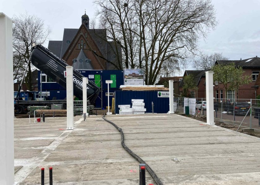 Zandblazen op bouw in Hilversum