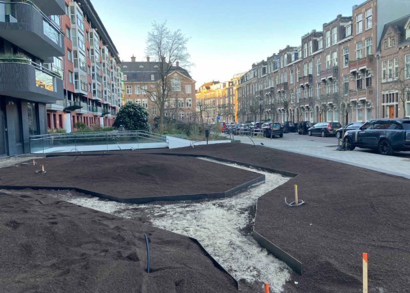 Substraat aanbrengen in binnentuinen en stadstuinen