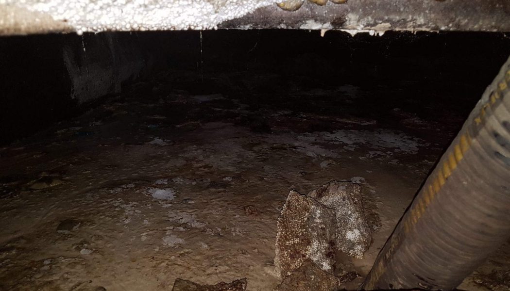 Riool lekkage in de kruipruimte
