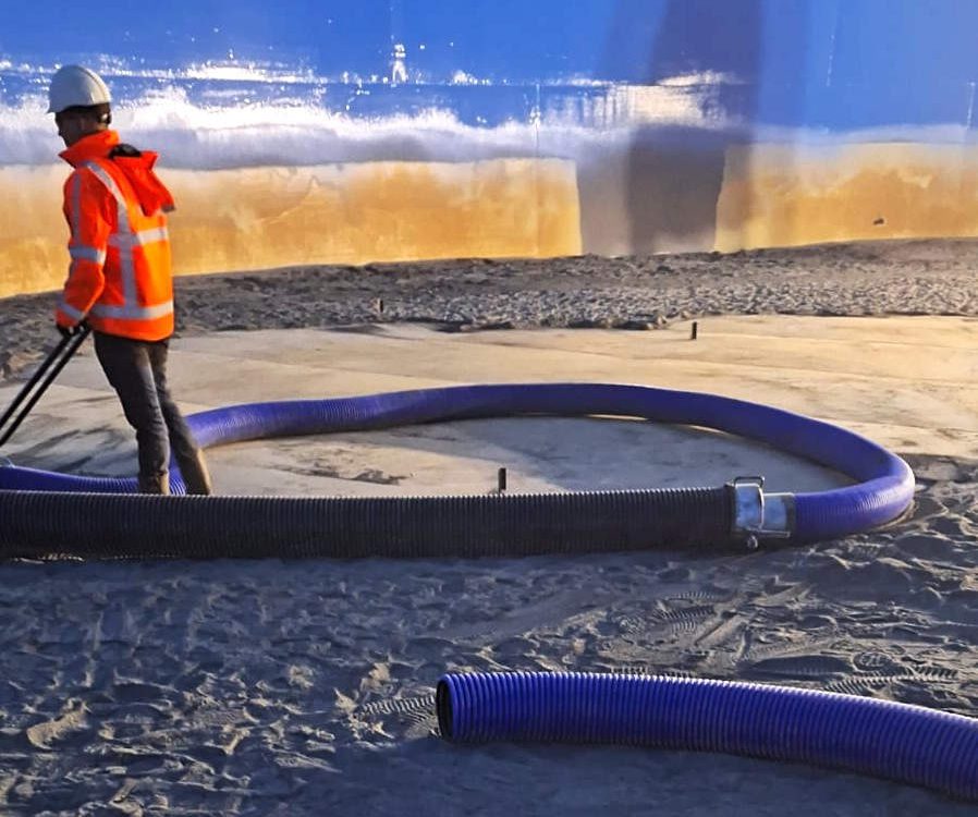 Straalgrit binnenkant silo